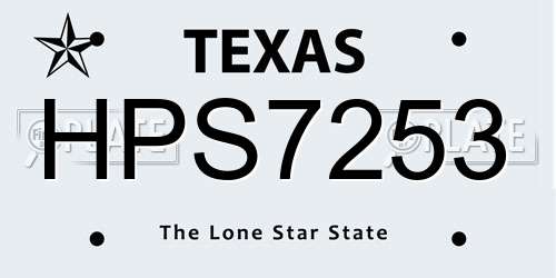 HPS7253 Texas License Plate