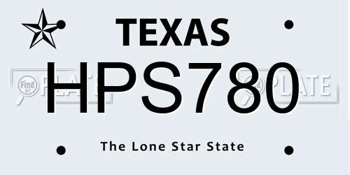 HPS780 Texas License Plate