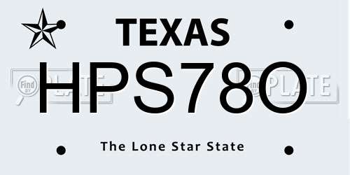 HPS78O Texas License Plate