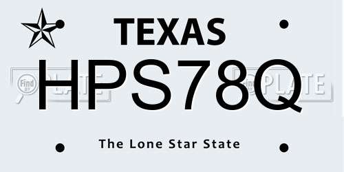 HPS78Q Texas License Plate