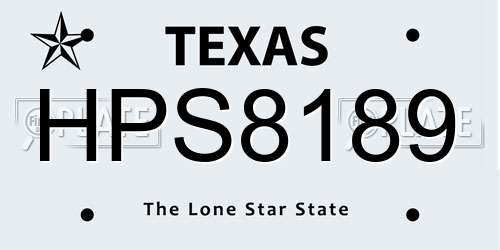 HPS8189 Texas License Plate