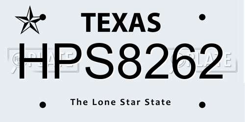 HPS8262 Texas License Plate