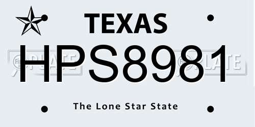 HPS8981 Texas License Plate