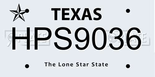 HPS9036 Texas License Plate