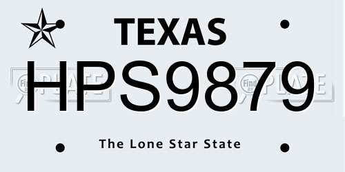 HPS9879 Texas License Plate