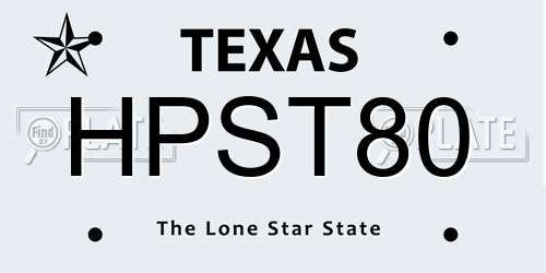 HPST80 Texas License Plate