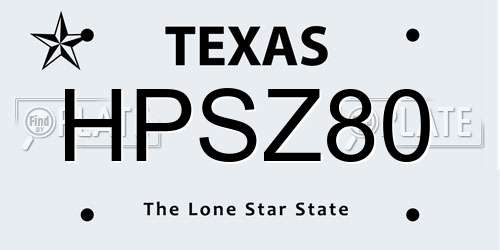 HPSZ80 Texas License Plate
