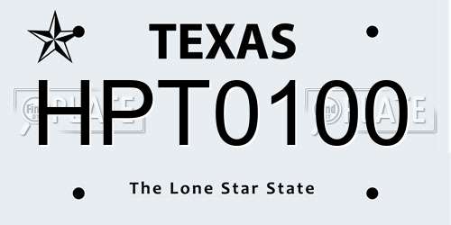 HPT0100 Texas License Plate