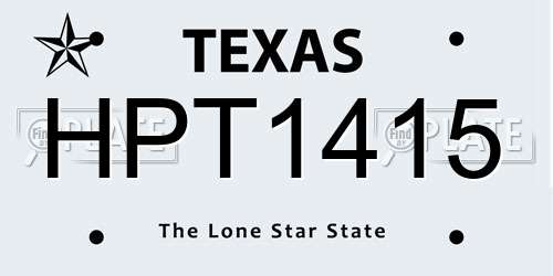HPT1415 Texas License Plate