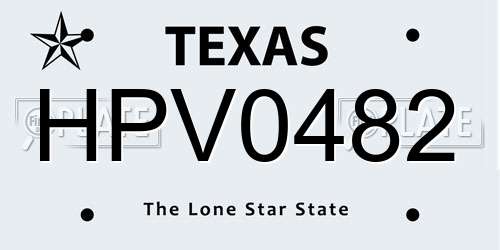 HPV0482 Texas License Plate