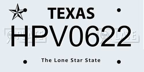 HPV0622 Texas License Plate