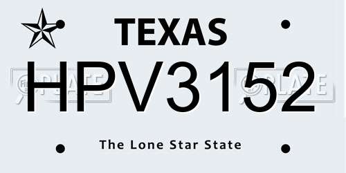 HPV3152 Texas License Plate