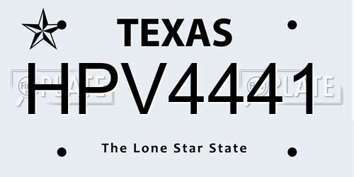 HPV4441 Texas License Plate