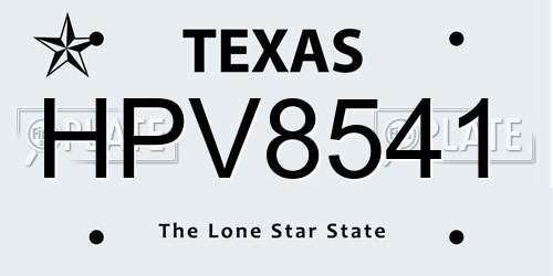 HPV8541 Texas License Plate