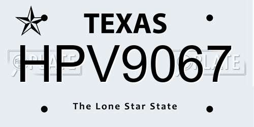 HPV9067 Texas License Plate