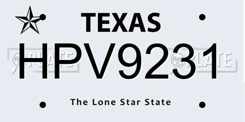 HPV9231 Texas License Plate