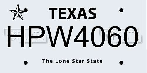 HPW4060 Texas License Plate