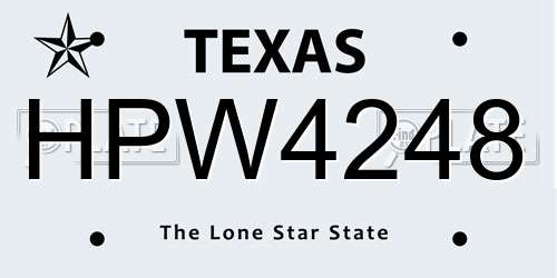 HPW4248 Texas License Plate