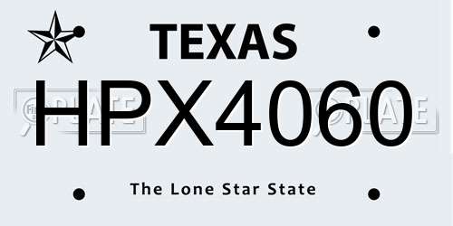 HPX4060 Texas License Plate