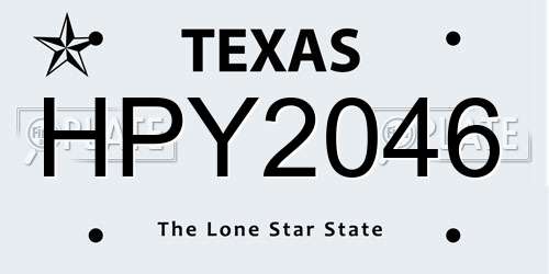 HPY2046 Texas License Plate