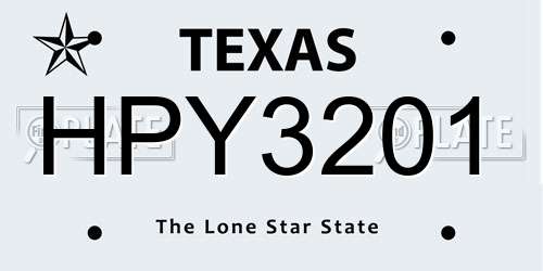 HPY3201 Texas License Plate
