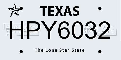 HPY6032 Texas License Plate