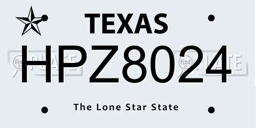 HPZ8024 Texas License Plate