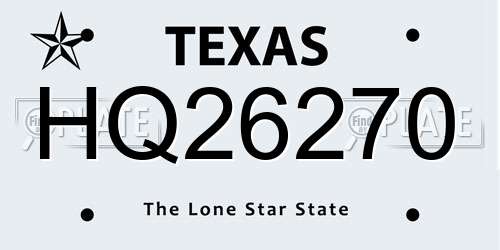 HQ26270 Texas License Plate