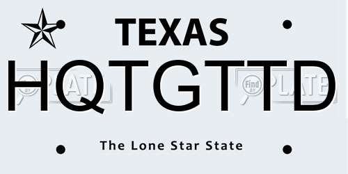 HQTGTTD Texas License Plate