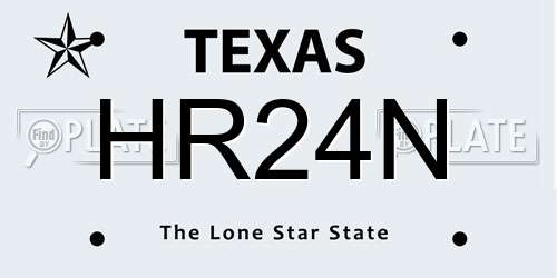 HR24N Texas License Plate