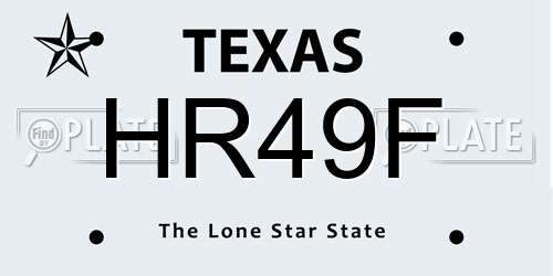 HR49F Texas License Plate