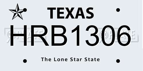 HRB1306 Texas License Plate