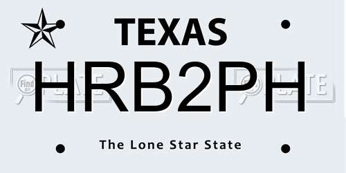HRB2PH Texas License Plate