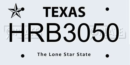 HRB3050 Texas License Plate