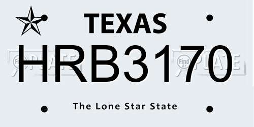 HRB3170 Texas License Plate