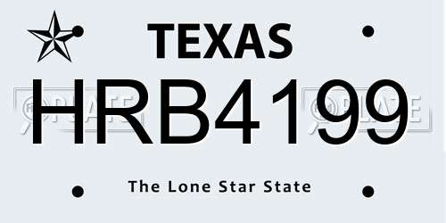 HRB4199 Texas License Plate