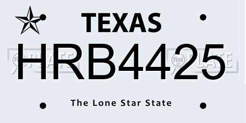 HRB4425 Texas License Plate