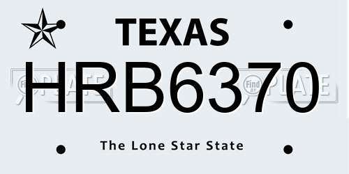 HRB6370 Texas License Plate