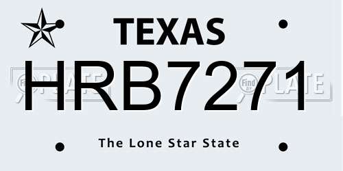 HRB7271 Texas License Plate