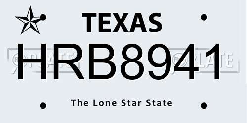 HRB8941 Texas License Plate