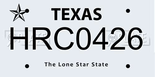 HRC0426 Texas License Plate