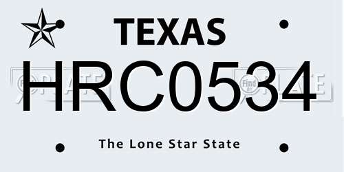 HRC0534 Texas License Plate