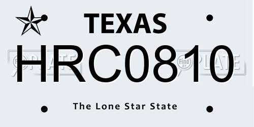 HRC0810 Texas License Plate