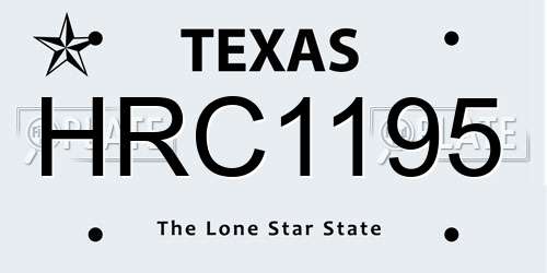 HRC1195 Texas License Plate