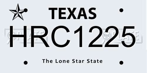 HRC1225 Texas License Plate