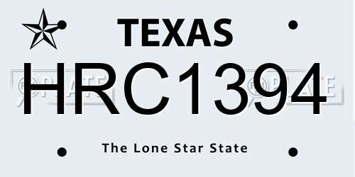 HRC1394 Texas License Plate