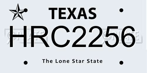 HRC2256 Texas License Plate