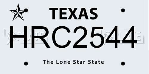 HRC2544 Texas License Plate