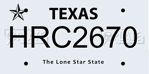 HRC2670 Texas License Plate