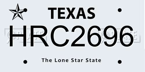 HRC2696 Texas License Plate